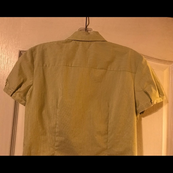The Limited Lime & white stripe button up top in S - Picture 5 of 7